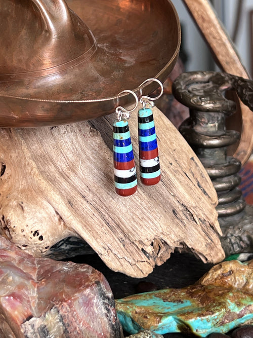 Santo Domingo Layered Multistone Earrings by Ronald Chavez, Stacked Gems #5