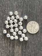 10 Bright Sterling Silver Machine Made Seamless Round Beads, 10mm