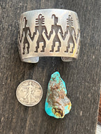 Handcrafted Vintage Sterling Silver Hopi Petroglyph Cuff