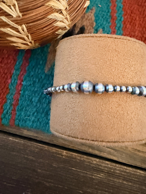 Handcrafted Sterling Silver Pearl Beaded Bracelet