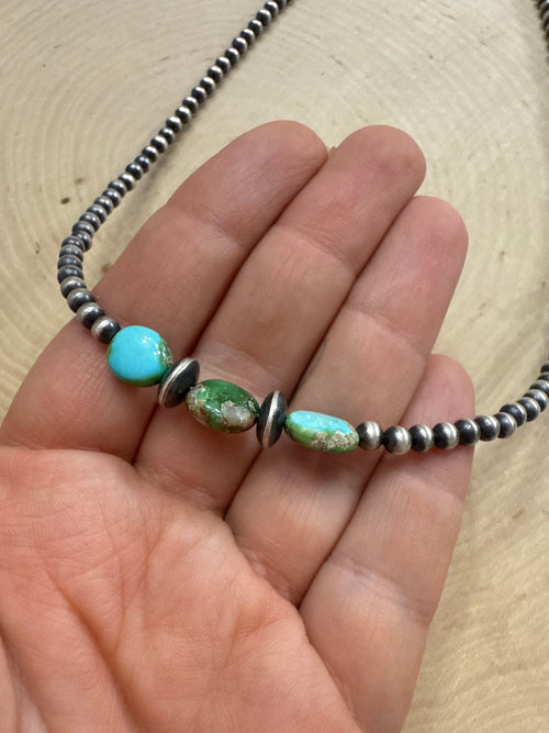 Handmade Sterling Silver Sonoran Mountain Beaded Necklace