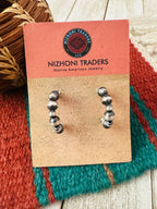 Handcrafted Sterling Silver Pearl Beaded Hoop Earrings