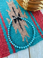 Handcrafted Turquoise & Sterling Silver Beaded Bracelet