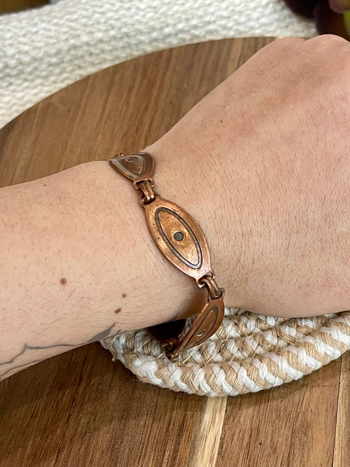 Vintage Handmade Copper Link Bracelet