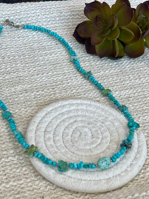 Vintage Old Pawn Turquoise and Sterling Silver Necklace