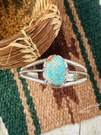 Handcrafted Old Pawn Turquoise & Sterling Silver Cuff Bracelet