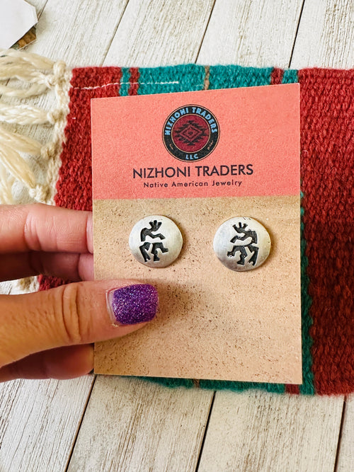 Vintage Sterling Silver Kachina Stud Earrings