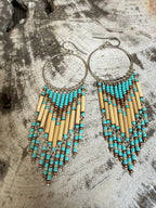 “The Golden Collection” Wild Whisper Hoops Handmade Multi Color Beaded Earrings