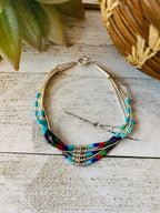 Handcrafted Multi Stone & Sterling Liquid Silver Beaded Bracelet