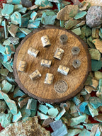 Handmade Stamped Sterling Silver Hexagon Cylinder Beads, The Hedgehog