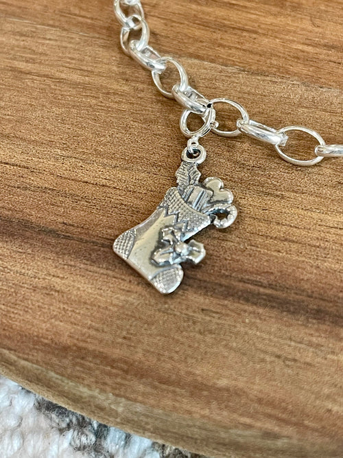 Handcrafted Sterling Silver CHRISTMAS STOCKING Charm