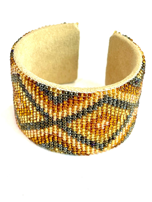 Vintage Handmade Beaded Bracelet Cuff