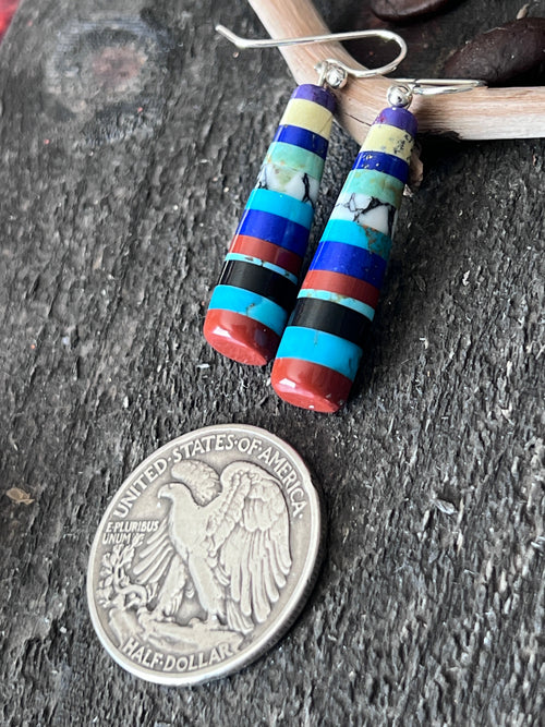 Santo Domingo Layered Multistone Earrings by Ronald Chavez, Stacked Gems #2
