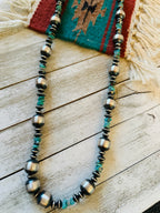 Navajo Turquoise & Sterling Silver Pearl Beaded Necklace