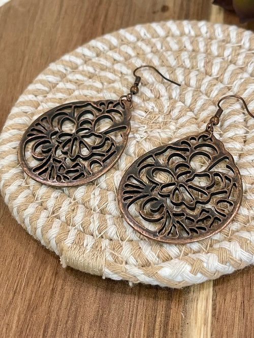 Vintage Handmade Copper Earrings