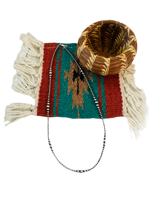 Handcrafted Sterling Silver Pearl Beaded 20”Necklace