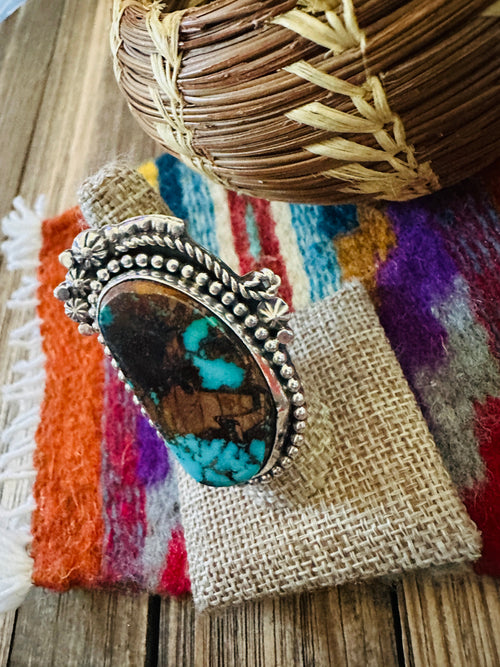 Handcrafted Turquoise & Sterling Silver Ring 8 by Rosella Paxson