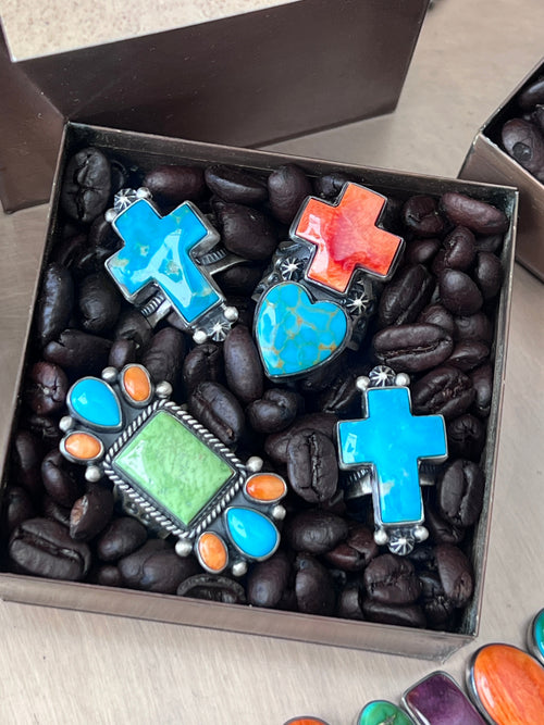 Raymond Coriz Sonoran Mountain Turquoise Cross Ring
