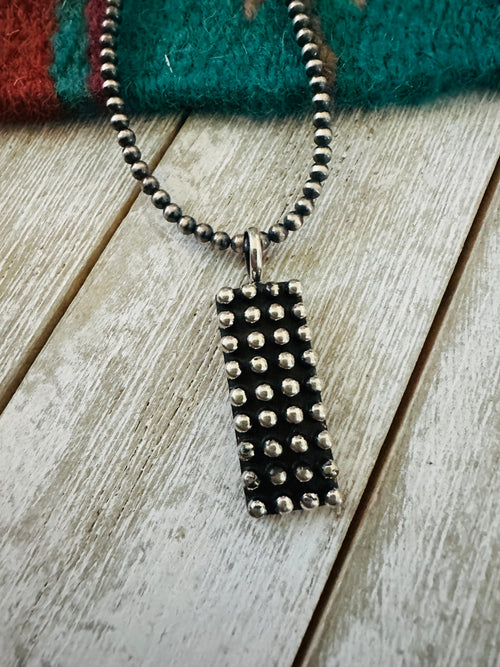 Navajo Sterling Silver Pearl Beaded Bubble Necklace