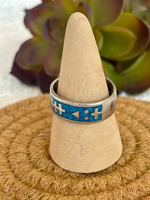 Old Pawn Vintage Handmade Sterling Silver Sz 11.5 Band