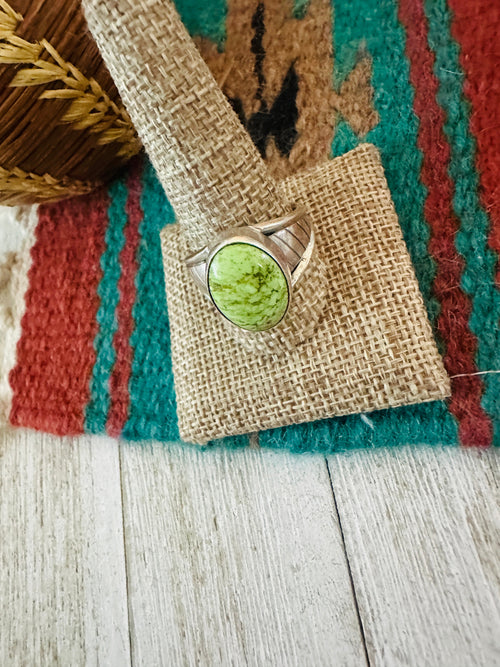 Handcrafted Old Pawn Sterling Silver & Gaspeite Ring