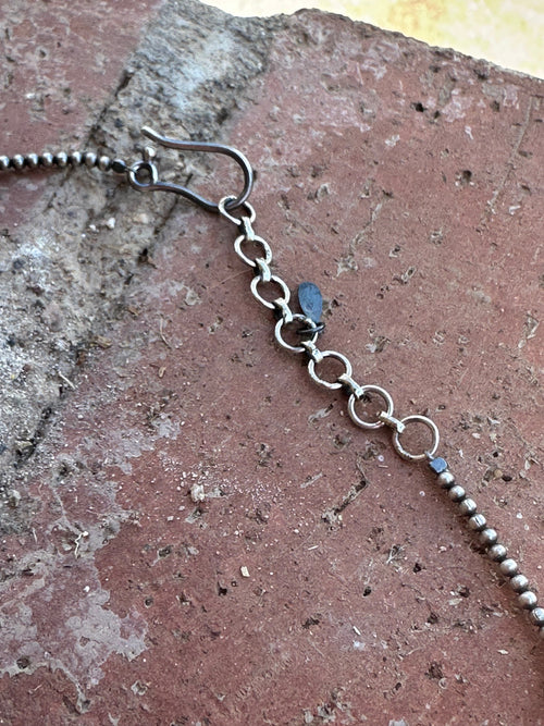 Handmade Graduated Sterling Silver Graduated Bead Beaded Necklace