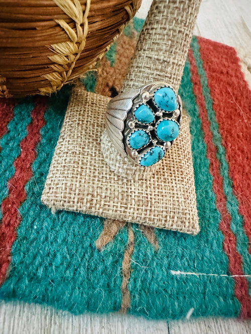 Handcrafted Sterling Silver & Turquoise Cluster Ring