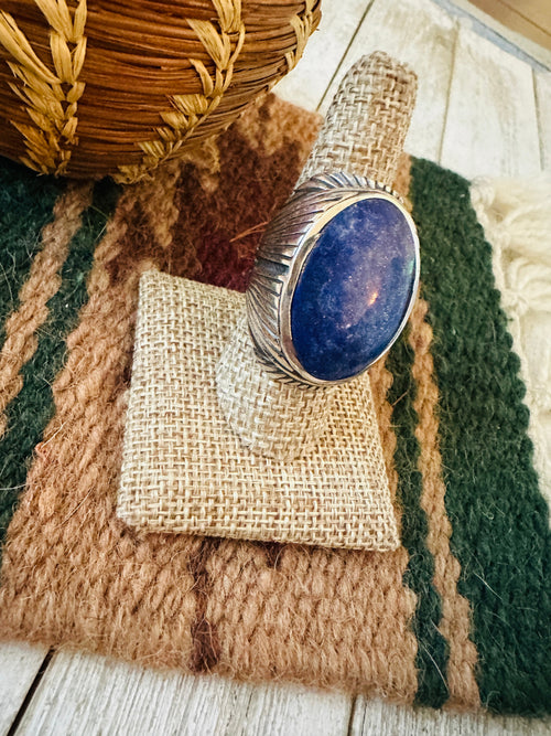 Old Pawn Handcrafted Sterling Silver & Lapis Men’s Ring Size 8.75