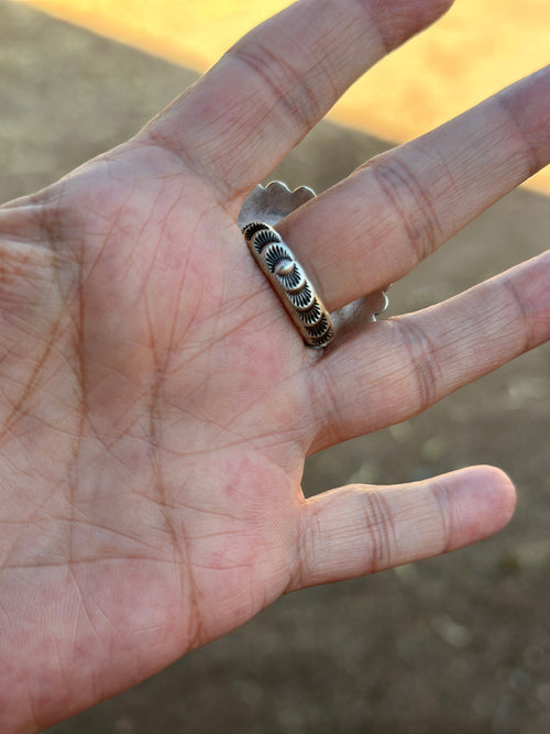 Charles Johnson Navajo Number 8 Turquoise & Sterling Silver Necklace, Bracelet and Ring Set Signed