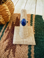 Handcrafted Old Pawn Sterling Silver & Lapis Ring Size 6