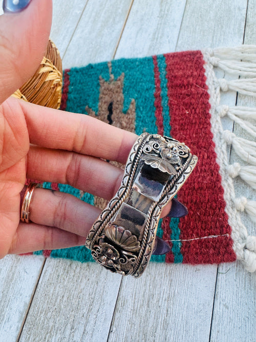 Handcrafted Old Pawn Sterling Silver Watch Cuff Bracelet