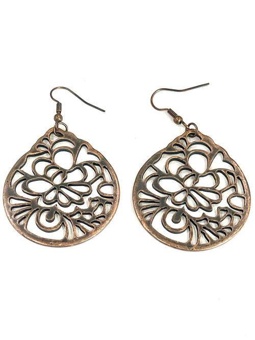 Vintage Handmade Copper Earrings