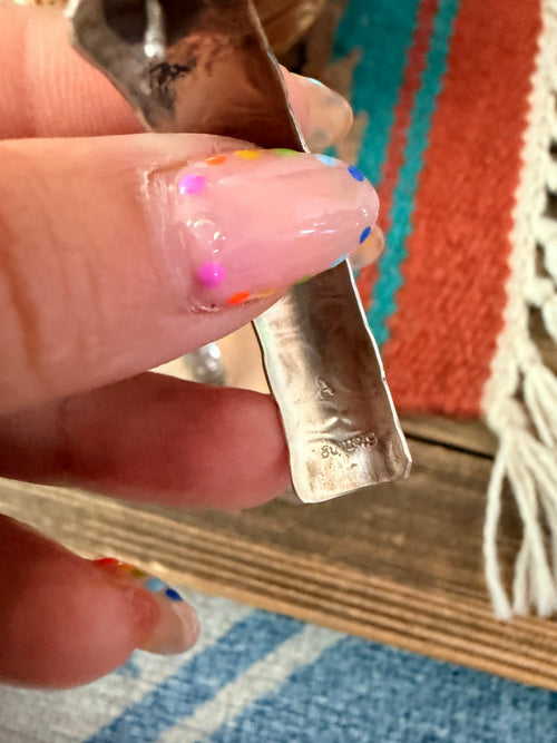 Old Pawn Handcrafted Sterling Silver Half Hoop Earrings