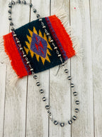 Navajo Sterling Silver Beaded Rosary Style Necklace 8mm 30”