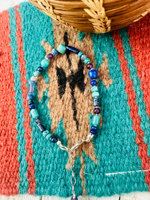 Handcrafted Multi Stone & Sterling Silver Beaded Bracelet