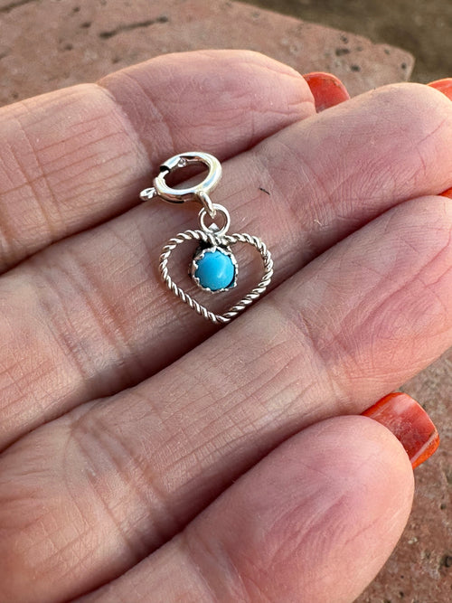 Handcrafted Sterling Silver and Turquoise Charm
