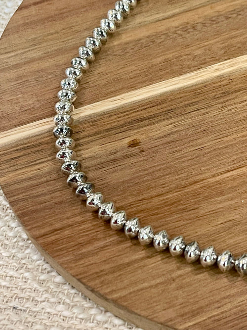 Handmade Sterling Silver 8 MM Beaded Necklace