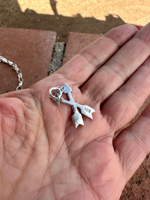 Handcrafted Sterling Silver Double Arrow Charm