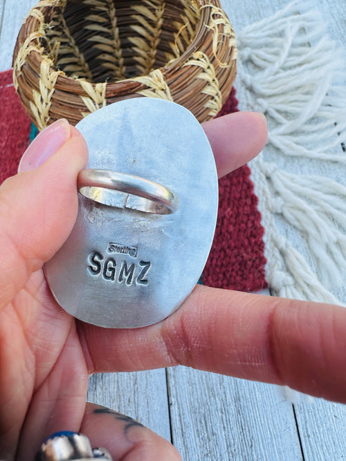 Old Pawn Navajo Sterling Silver & Turquoise Ring Size 6