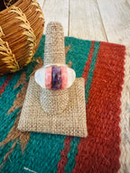 Old Pawn Navajo Sterling Silver & Multi Stone Inlay Ring Size 9