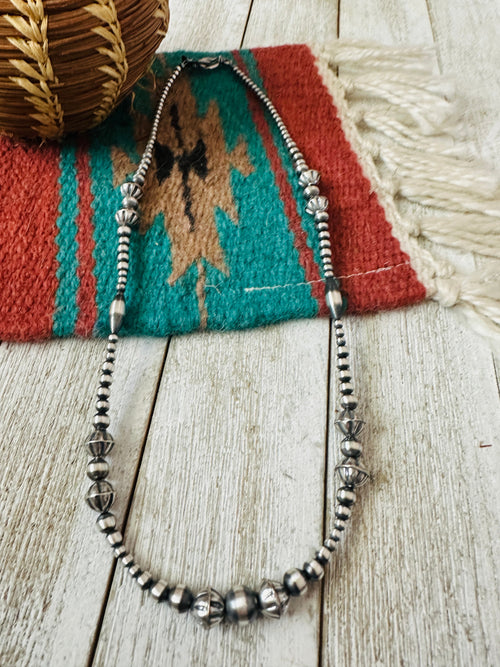 Handcrafted Sterling Silver Pearl Beaded Necklace