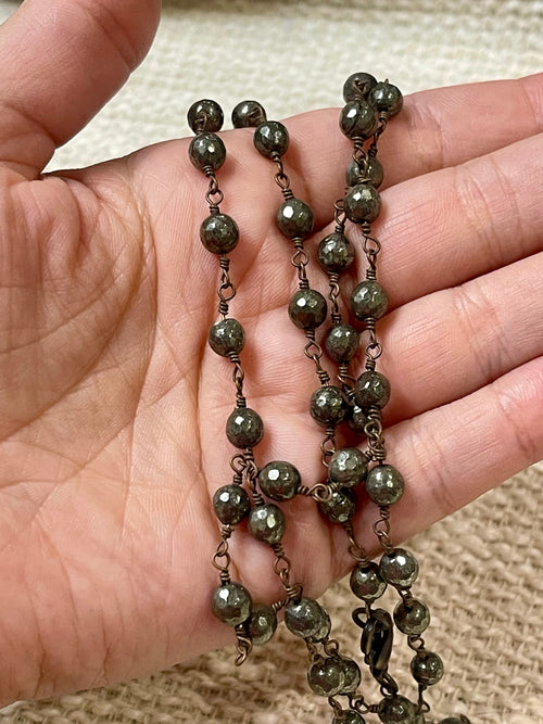 Vintage Handmade Copper Beaded Necklace