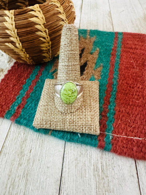 Handcrafted Old Pawn Sterling Silver & Gaspeite Ring