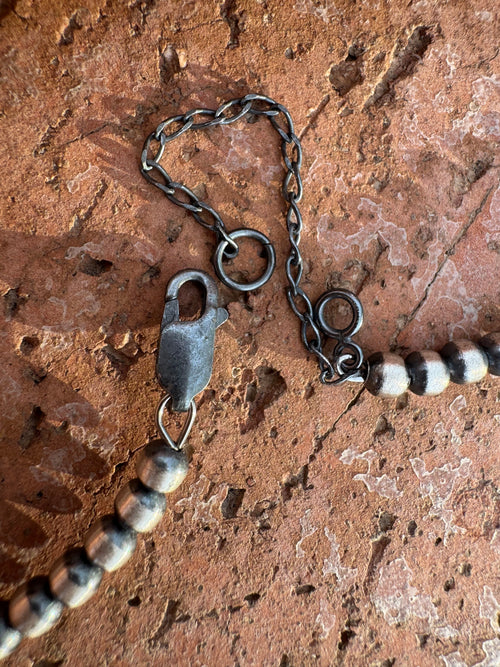 Handcrafted Sterling Silver Beaded Wrap Choker Necklace