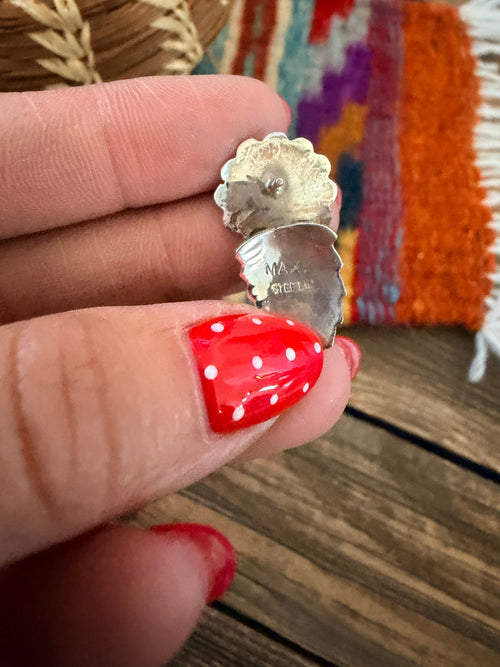 Handcrafted Old Pawn Sterling Silver Flower Post Earrings by Max Calabaza