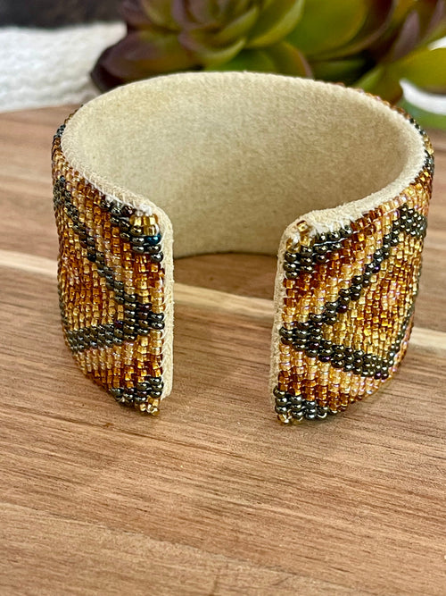 Vintage Handmade Beaded Bracelet Cuff