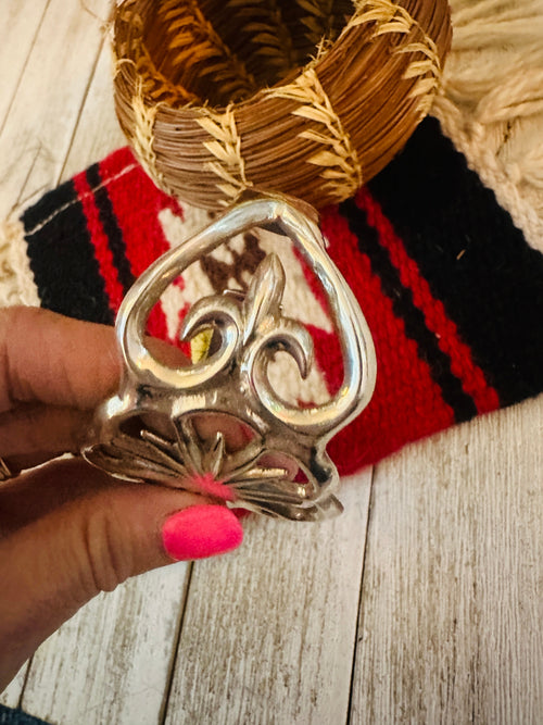 Vintage Old Pawn Hand Silver Cuff Bracelet