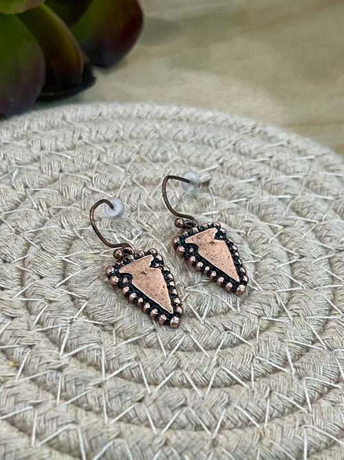 Vintage Handmade Copper Dangle Earrings