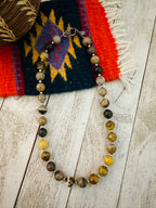 Handcrafted Sterling Silver Pearl & Bumblebee Beaded Necklace