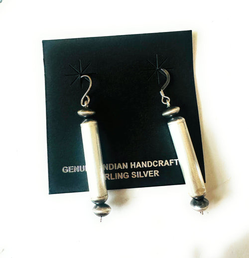 Handcrafted Sterling Silver Beaded Dangle Earrings